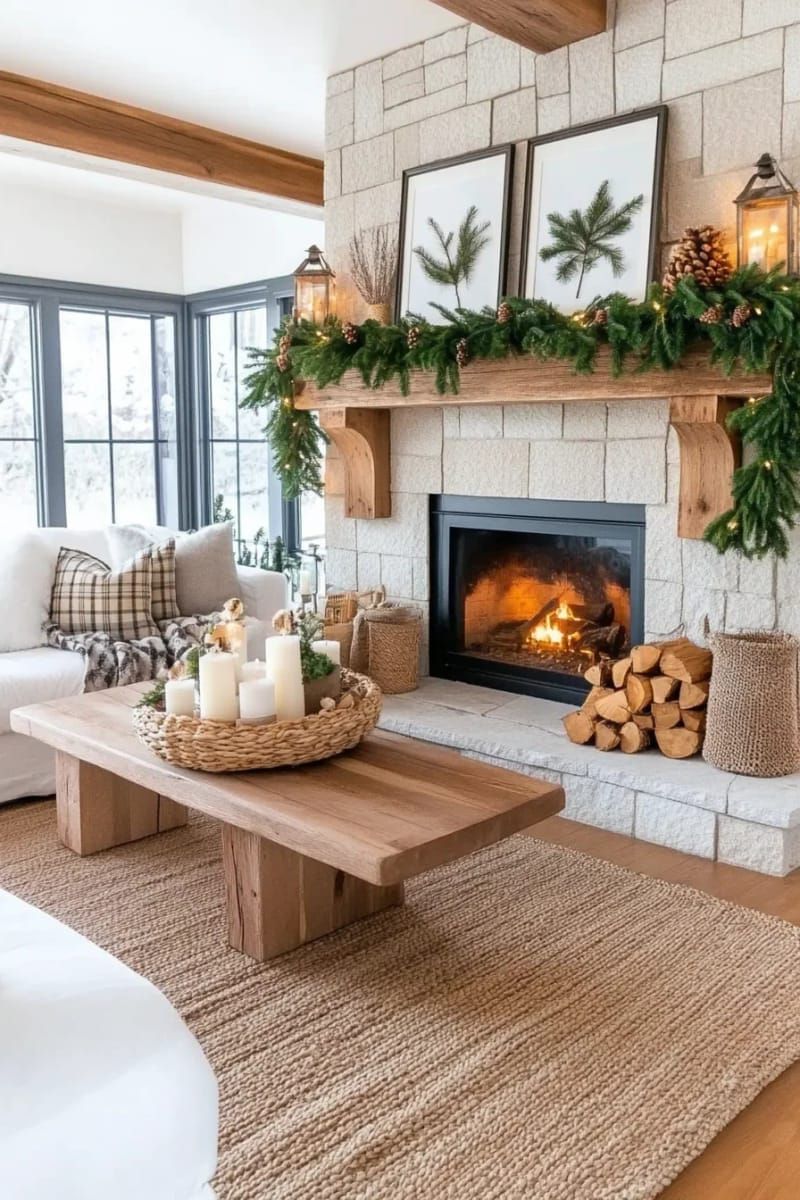 framed pressed evergreen sprigs for a natural woodland wall look 1