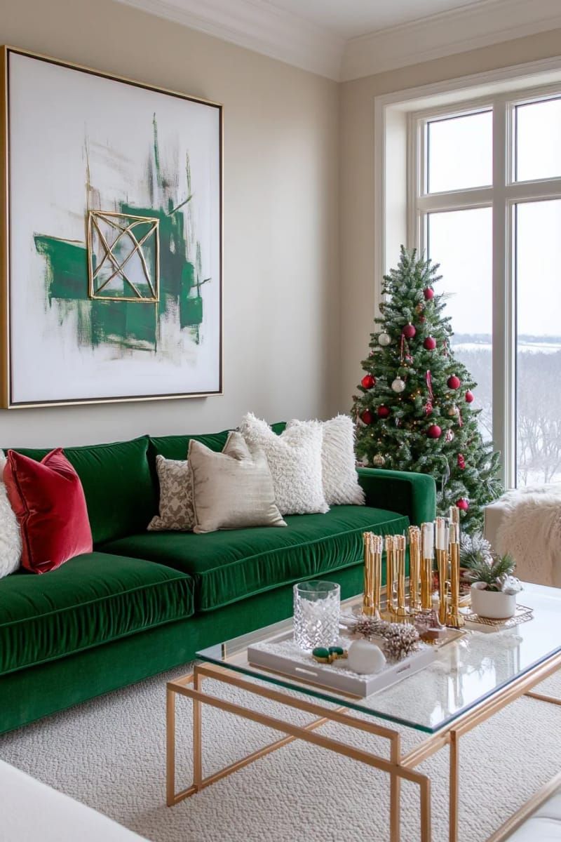 modern abstract canvas art featuring bold red and green brushstrokes 1