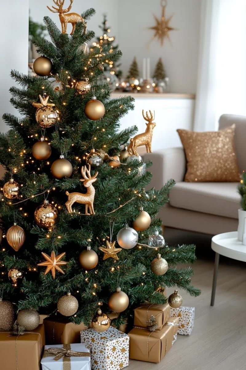 golden reindeer and glittering stars for classic festive glamour 1