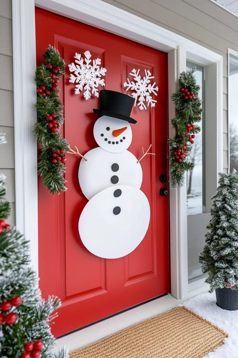 playful snowman made from stacked white paper plates and felt accessories 1