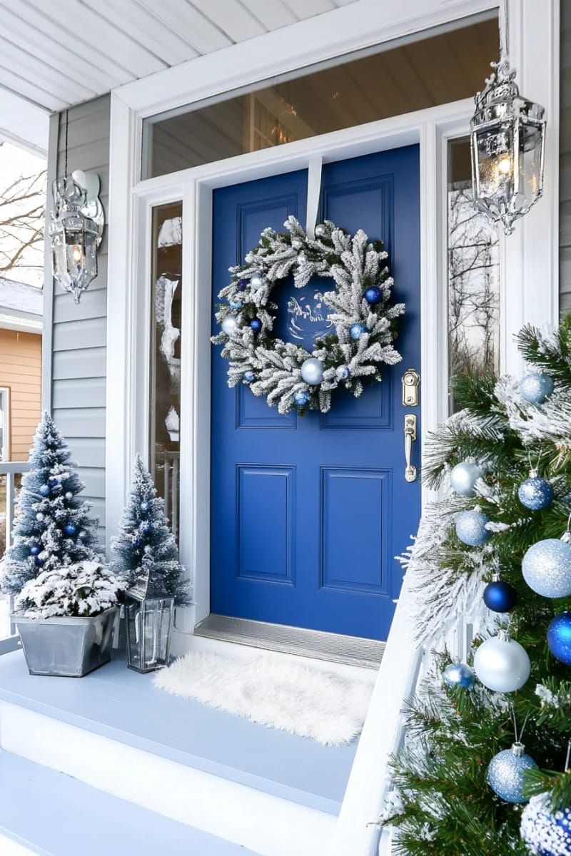 frosted blue winter wonderland with snowflake decals and icy wreath 1