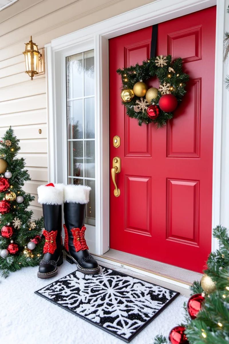 santa’s boots peeking out from the top of the doorframe 1
