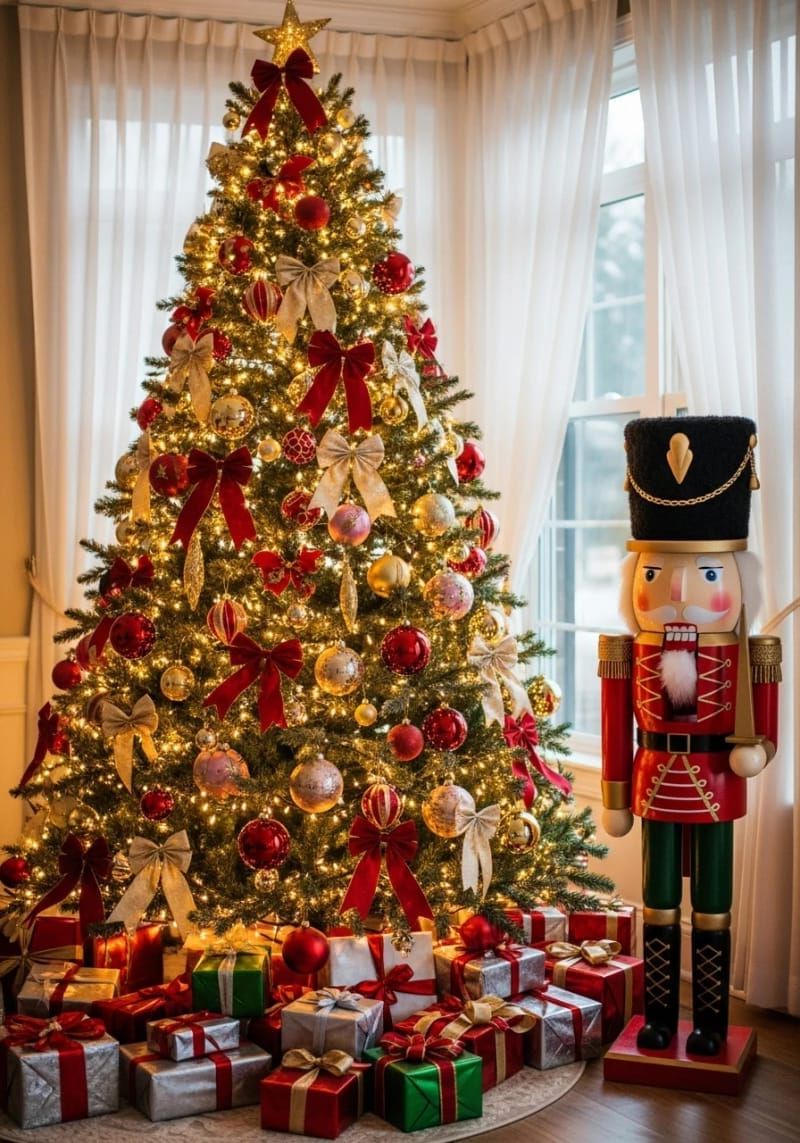 nutcracker soldiers guarding the base of the christmas tree 1
