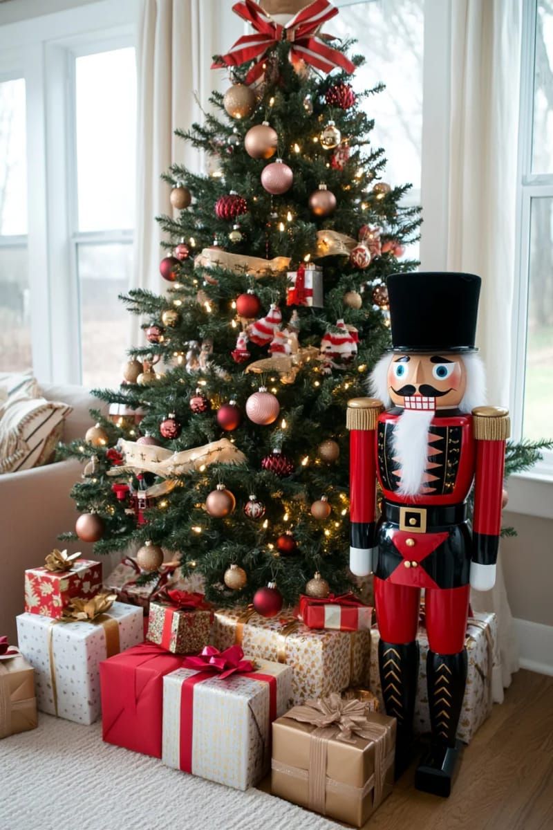 nutcracker soldiers guarding the base of the christmas tree 1