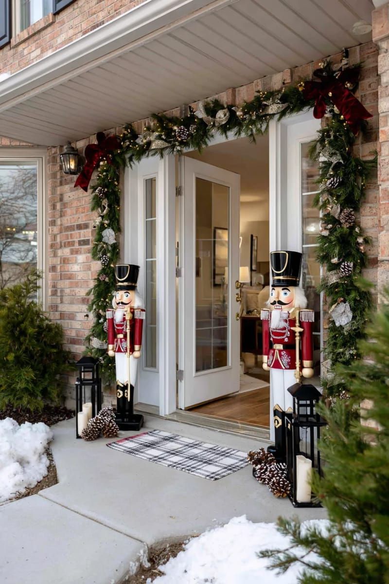 classic nutcracker statues guarding the doorway 1