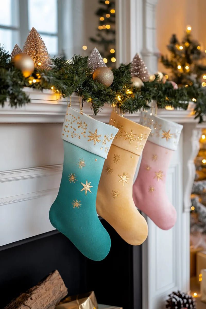 paint watercolor ombré backgrounds and embellish with gold stars 1