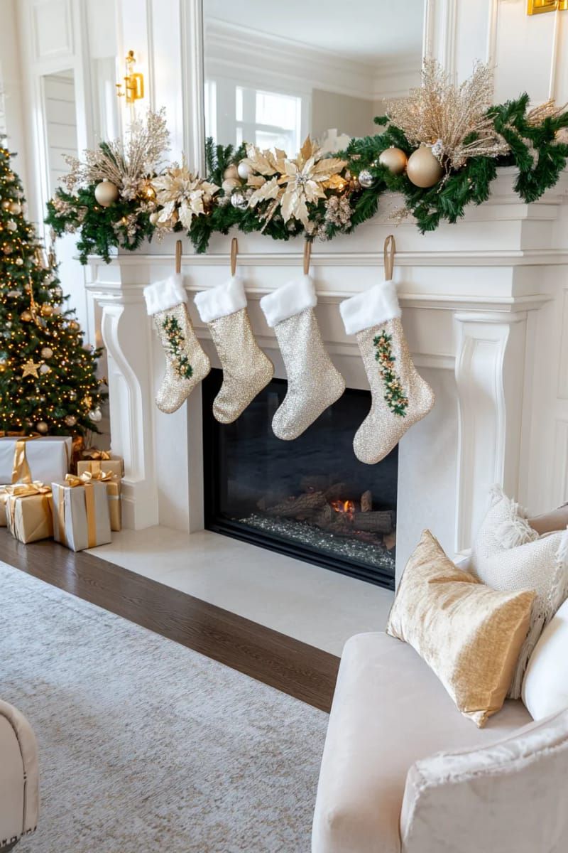 glue on sparkling sequins and beads for a glamorous, shimmery stocking 1