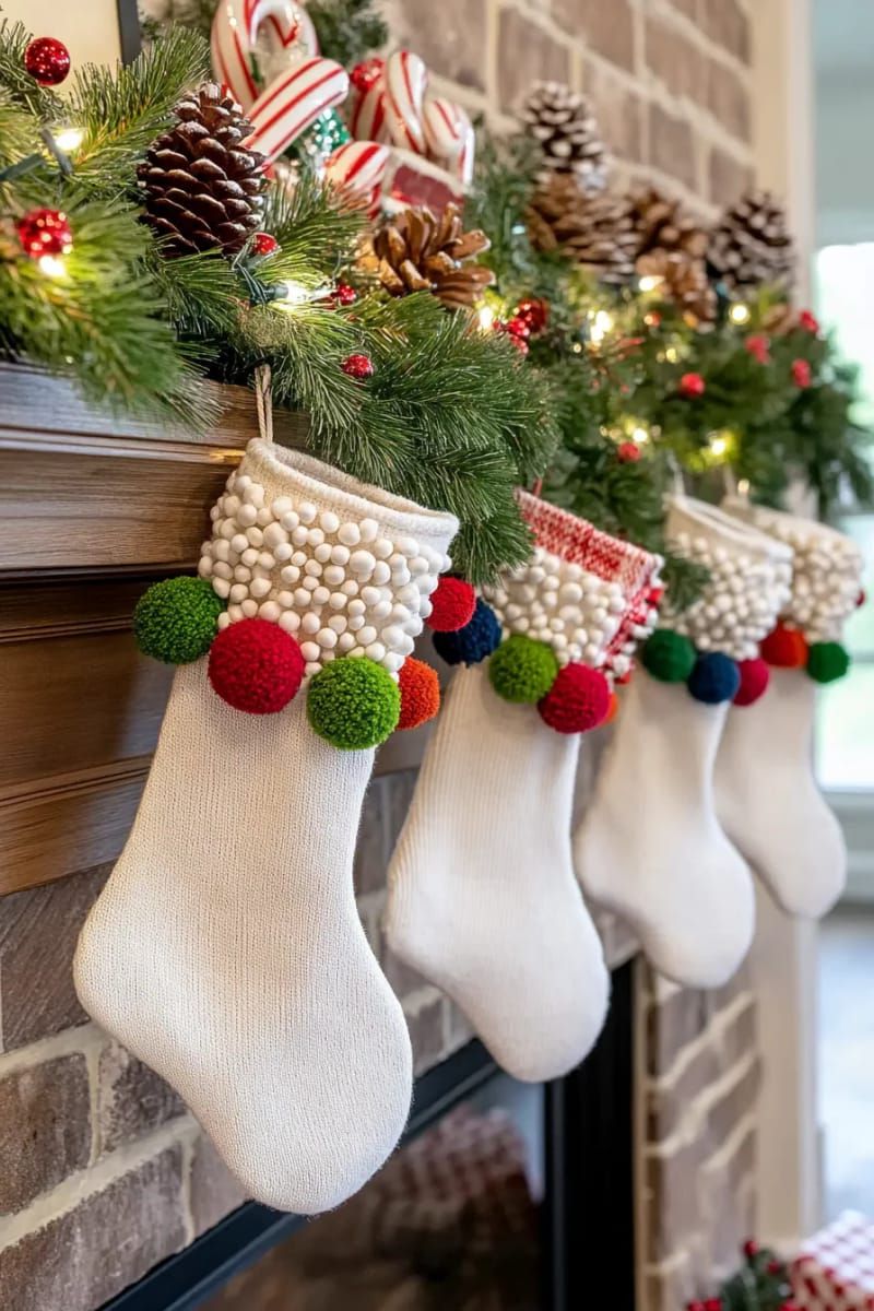 add mini pom-poms to the cuff and heel for playful, whimsical charm 1