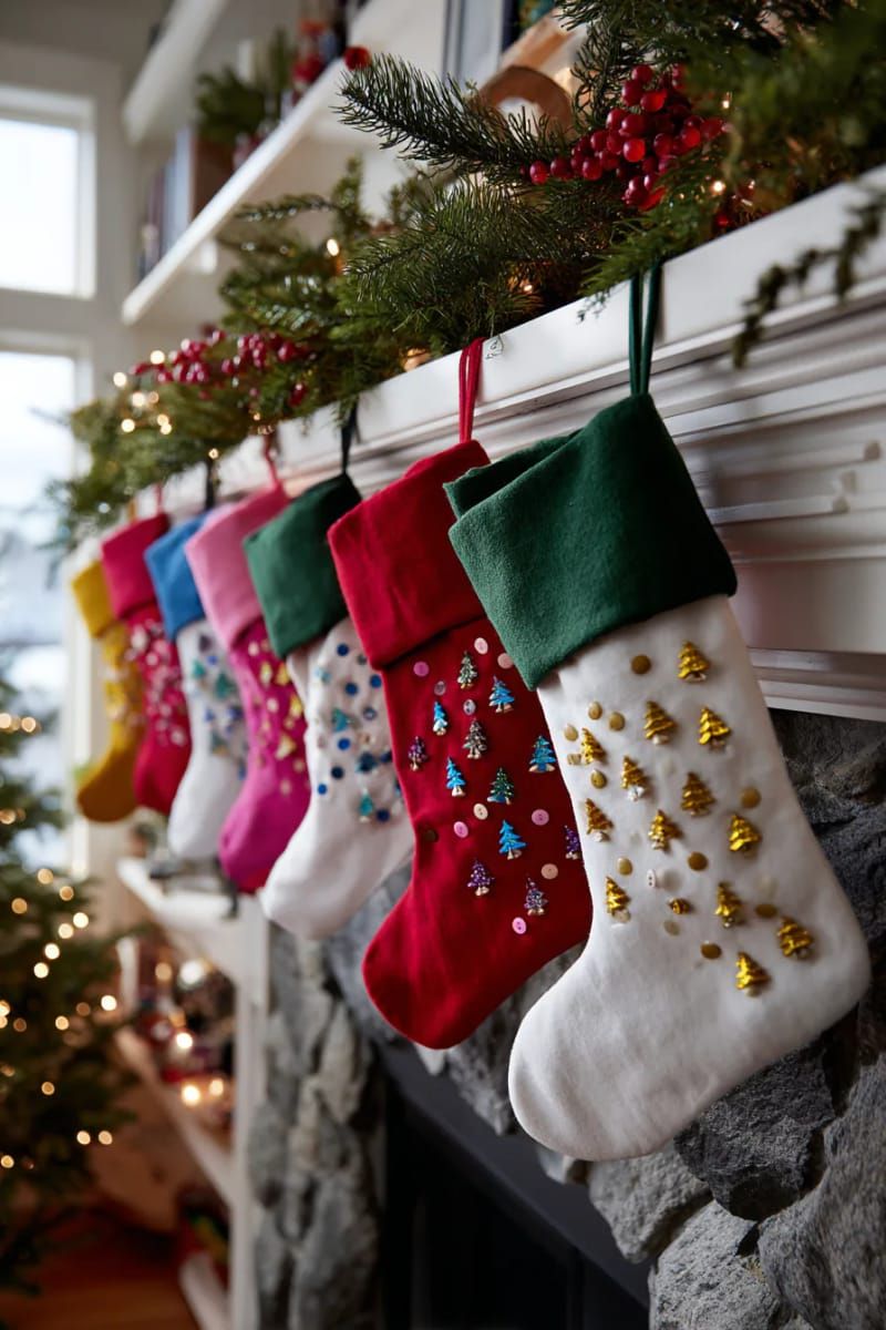 stitch on colorful buttons in tree or star shapes for a crafty statement 1