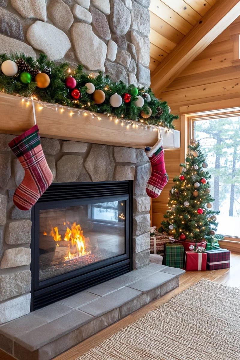 wood bead garland strung with felted wool balls for a cozy touch 1
