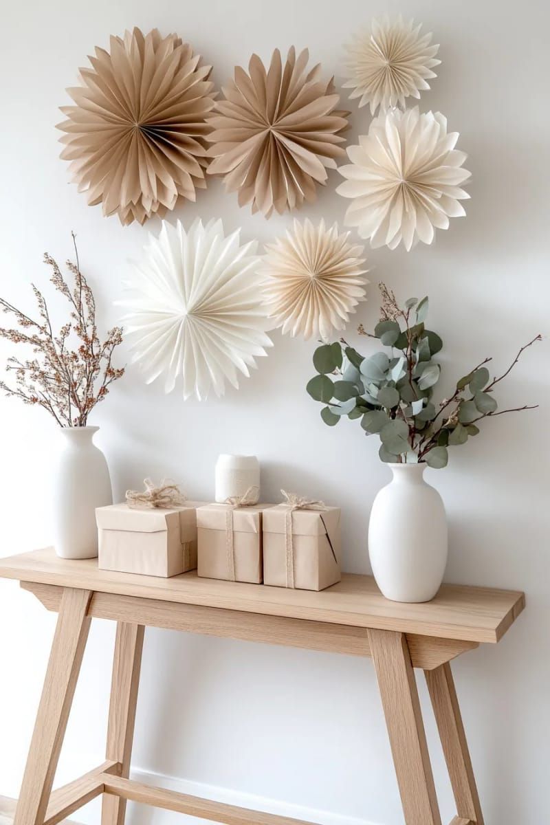 monochrome paper starburst clusters for a neutral christmas look 1