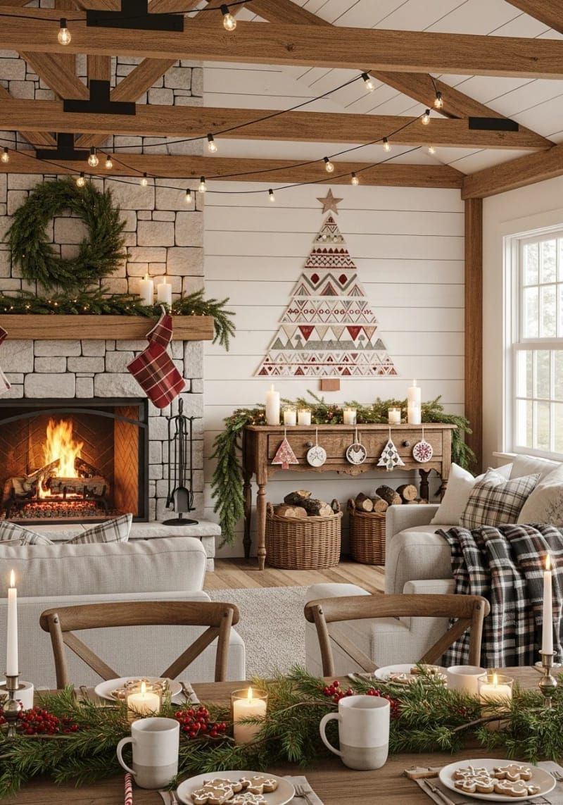 nordic-style christmas tree wall hanging with geometric patterns 1