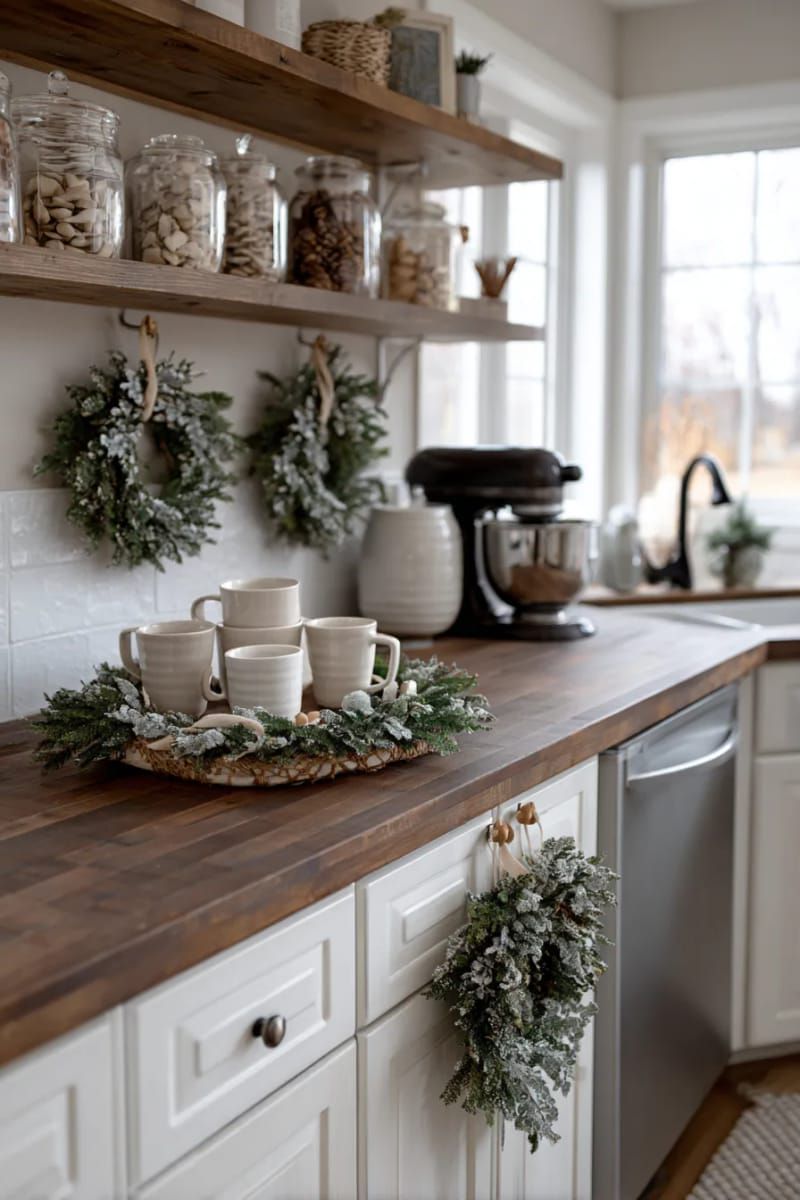 mini rustic wreaths with eucalyptus and wooden beads for natural vibes 1