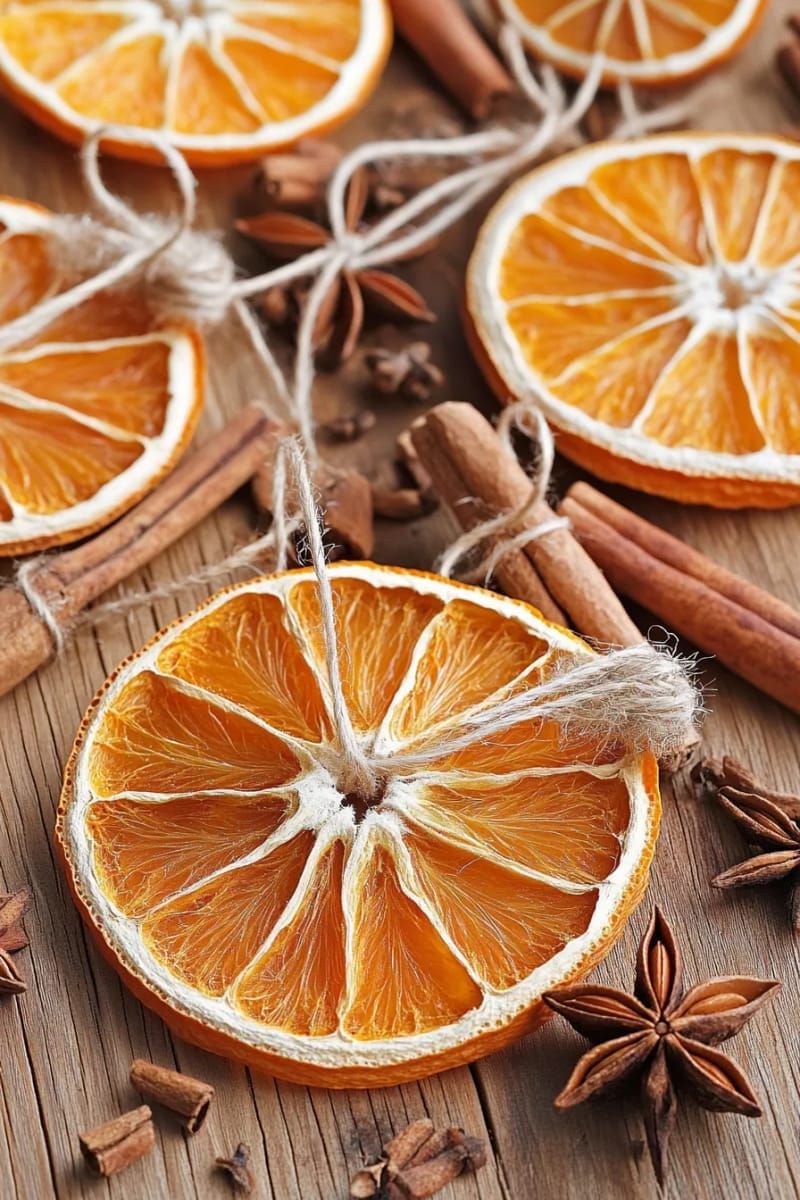 dried orange slices with cinnamon and star anise as fragrant ornaments 1