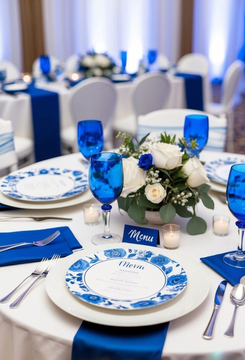 Stunning Blue & White Wedding Table Decor Ideas!