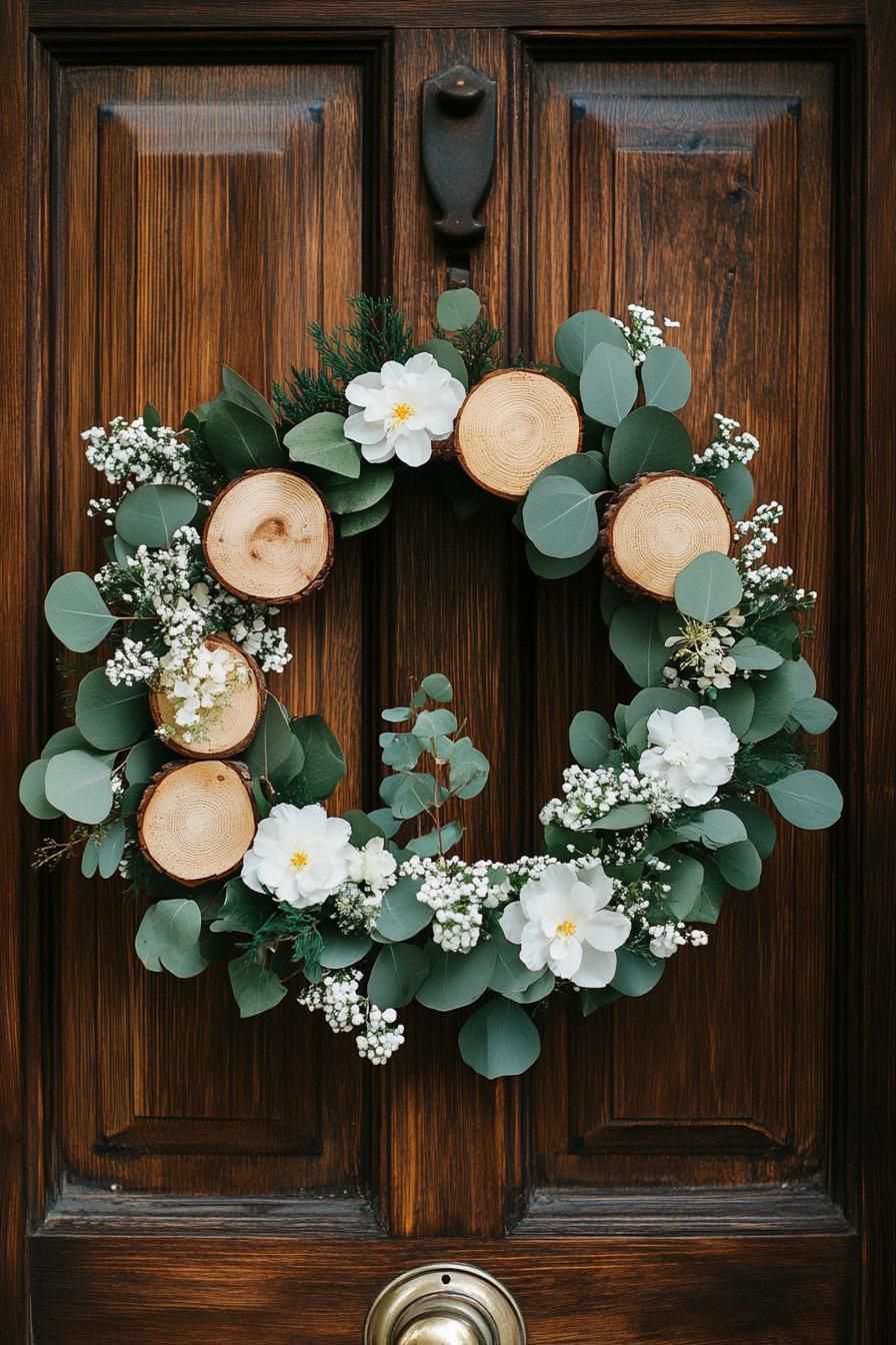 3. Eucalyptus wreath with white flowers-0