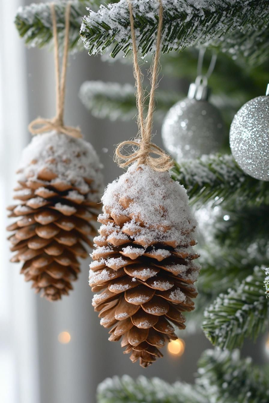 2. Rustic Pinecone Tree Ornaments-1
