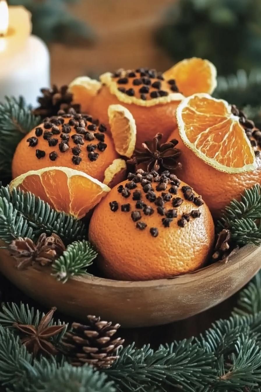 16. Festive Orange Pomander Decor Ideas-1