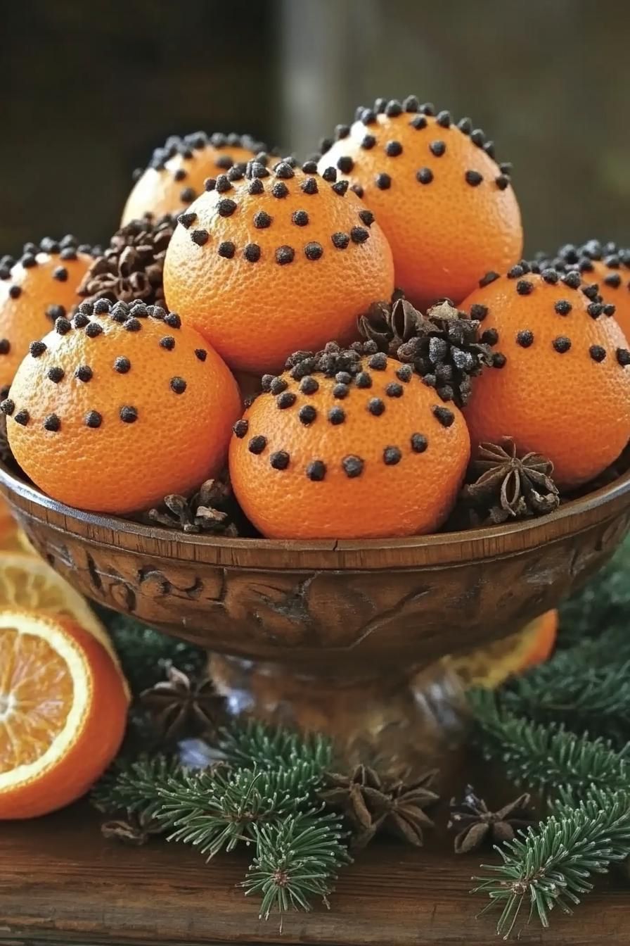 16. Festive Orange Pomander Decor Ideas-2