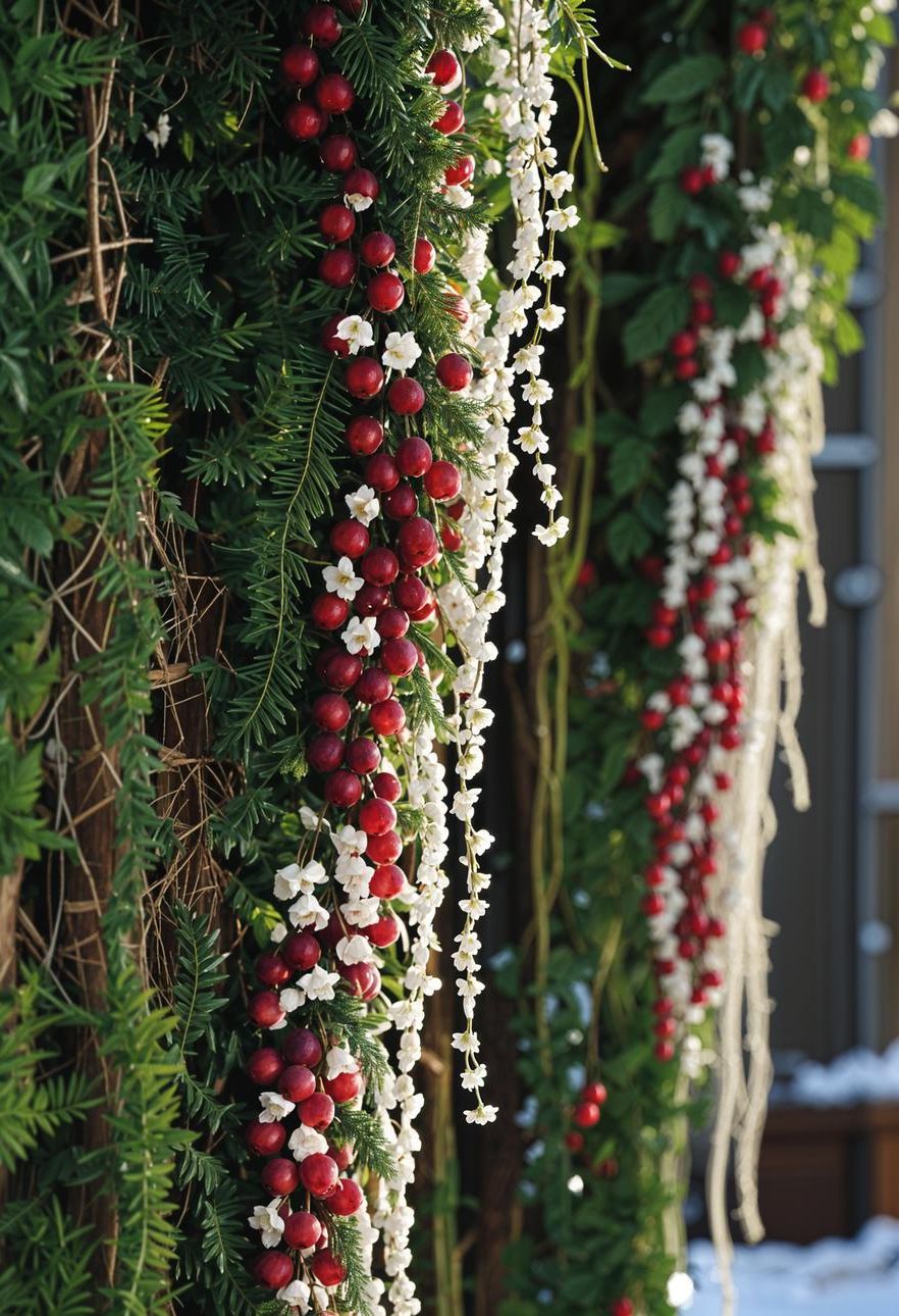 6. Festive Cranberry Popcorn Garland Display-0