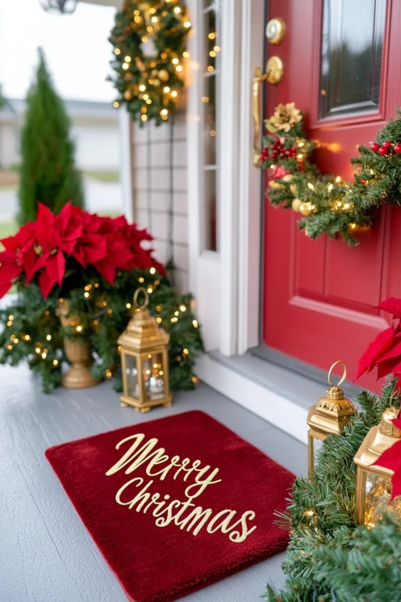 Transform Your Porch: 15 Stunning Red & Gold Xmas Ideas!