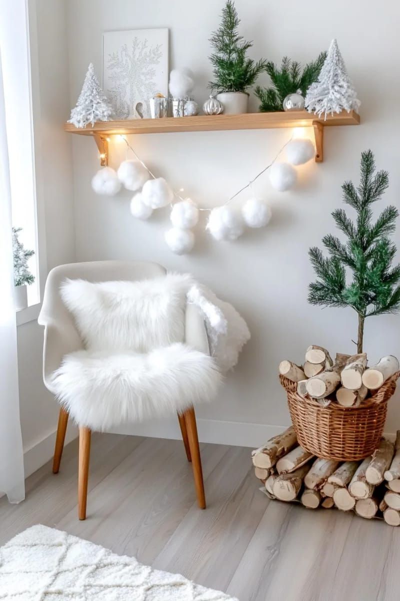 diy fluffy cotton ball snow garland for a cozy wall accent 1