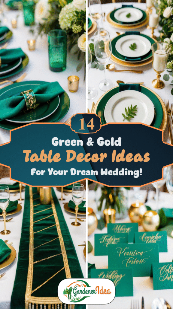 14 Green & Gold Table Decor Ideas for Your Dream Wedding!