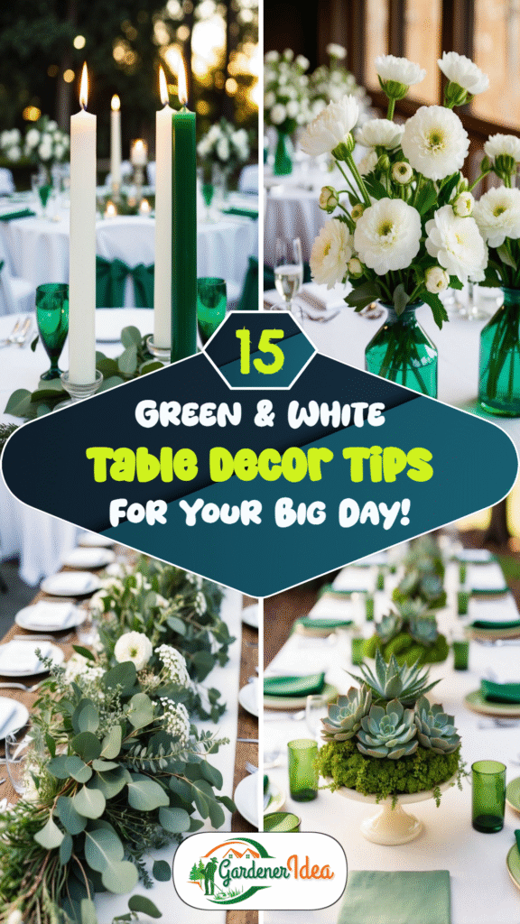 15 Green & White Table Decor Tips for Your Big Day!