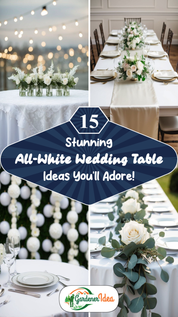 15 Stunning All-White Wedding Table Ideas You’ll Adore!