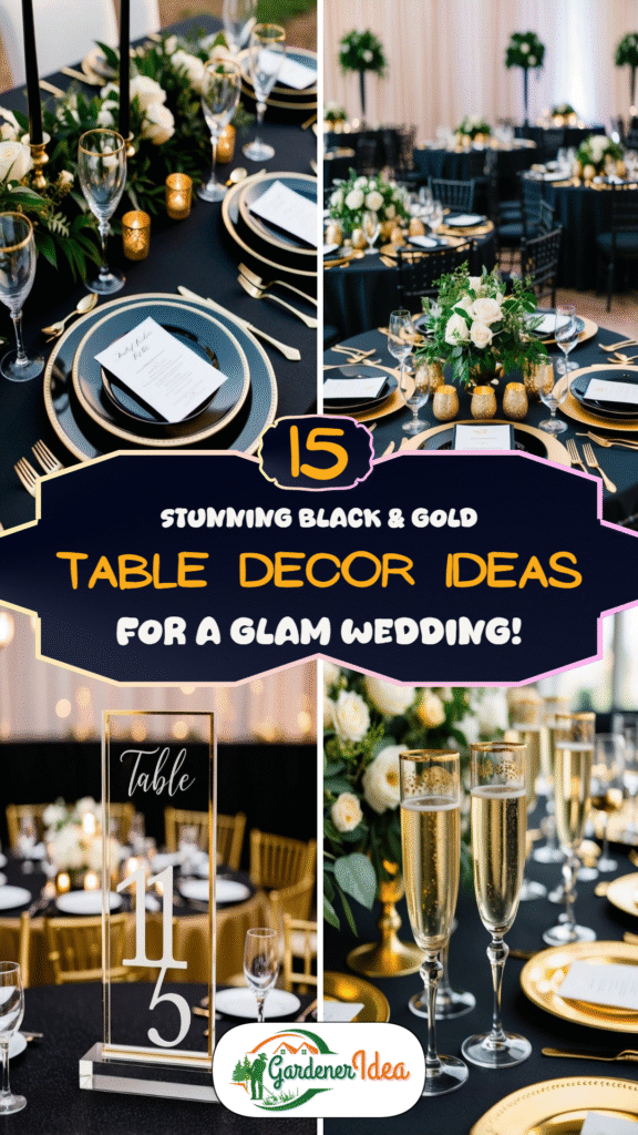 15 Stunning Black & Gold Table Decor Ideas for a Glam Wedding!