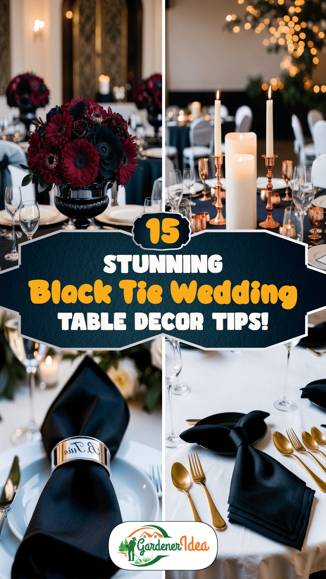 15 Stunning Black Tie Wedding Table Decor Tips!