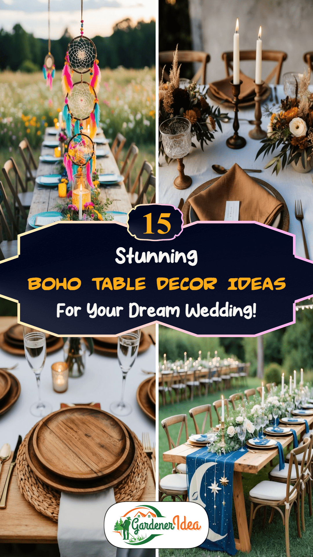 Photo inspiration: Picture Idea: 15 Stunning Boho Table Decor Ideas For Your Dream Wedding