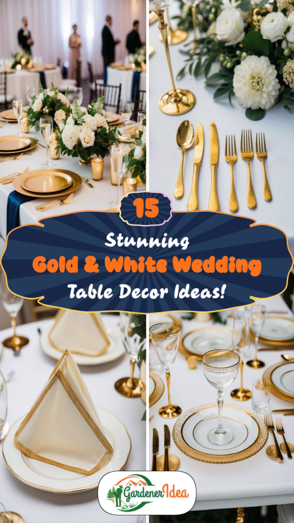 15 Stunning Gold & White Wedding Table Decor Ideas!