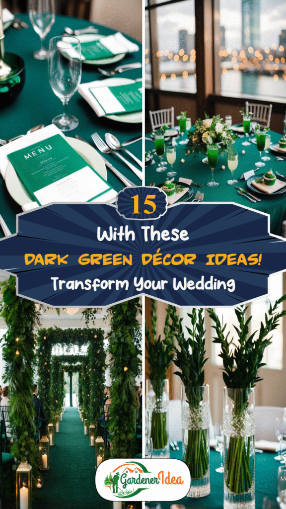 Transform Your Wedding with These 15 Dark Green Décor Ideas!