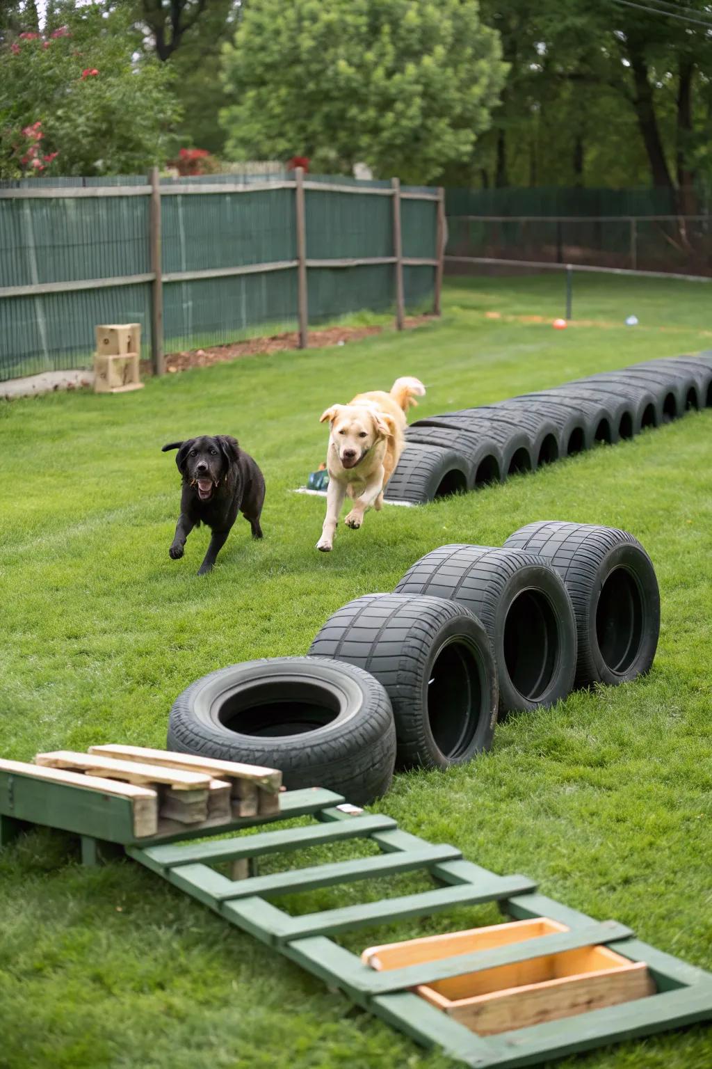 3. Obstacle Course From Salvaged Materials