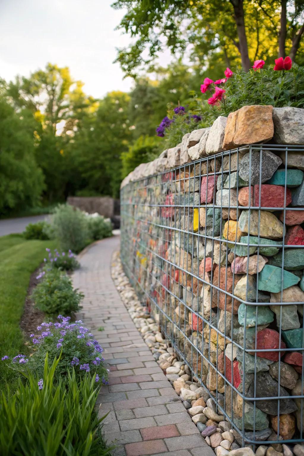 13. Stone-Filled Gabion Walls