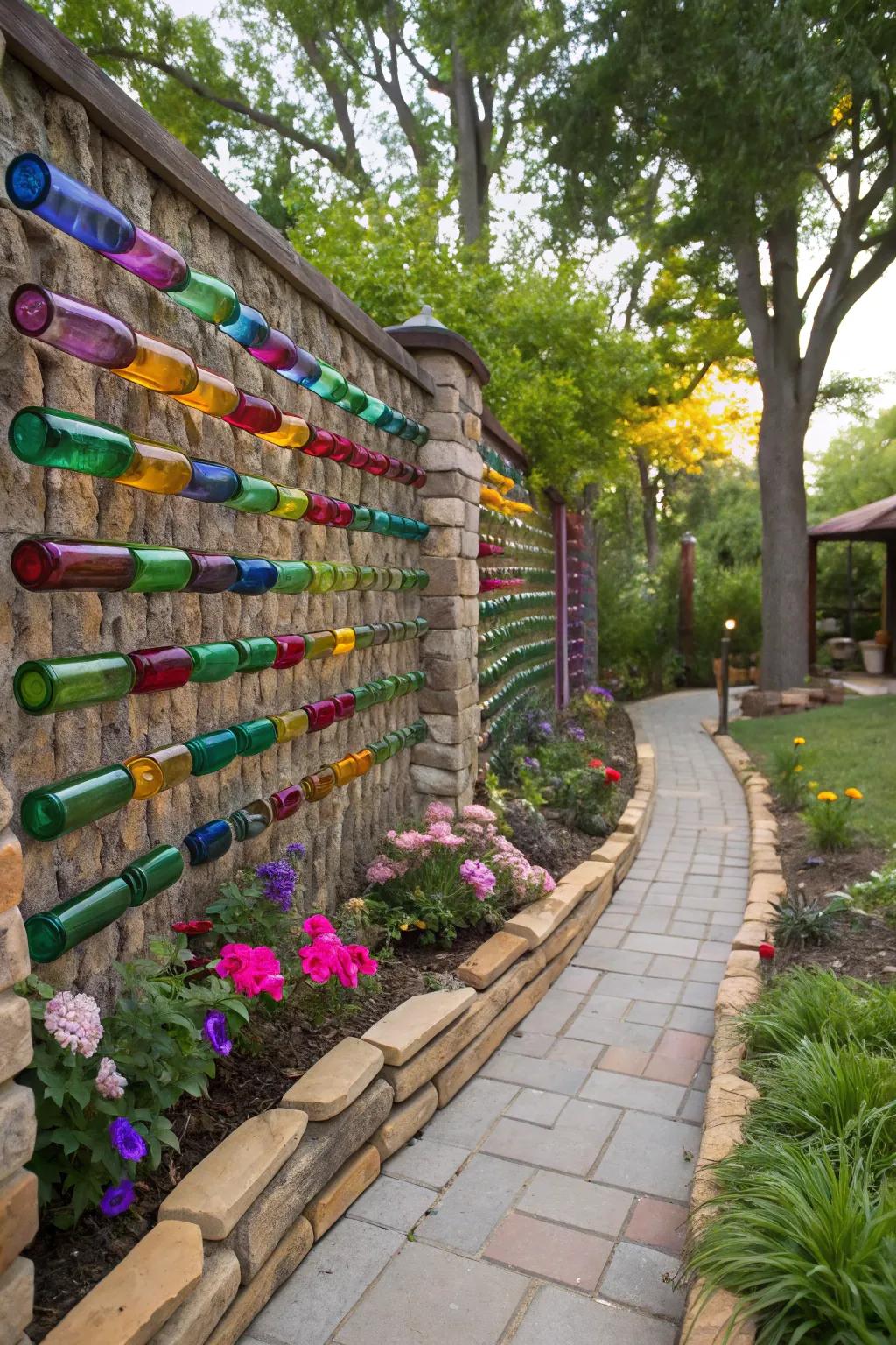 3. Walls Built From Recycled Glass Bottles
