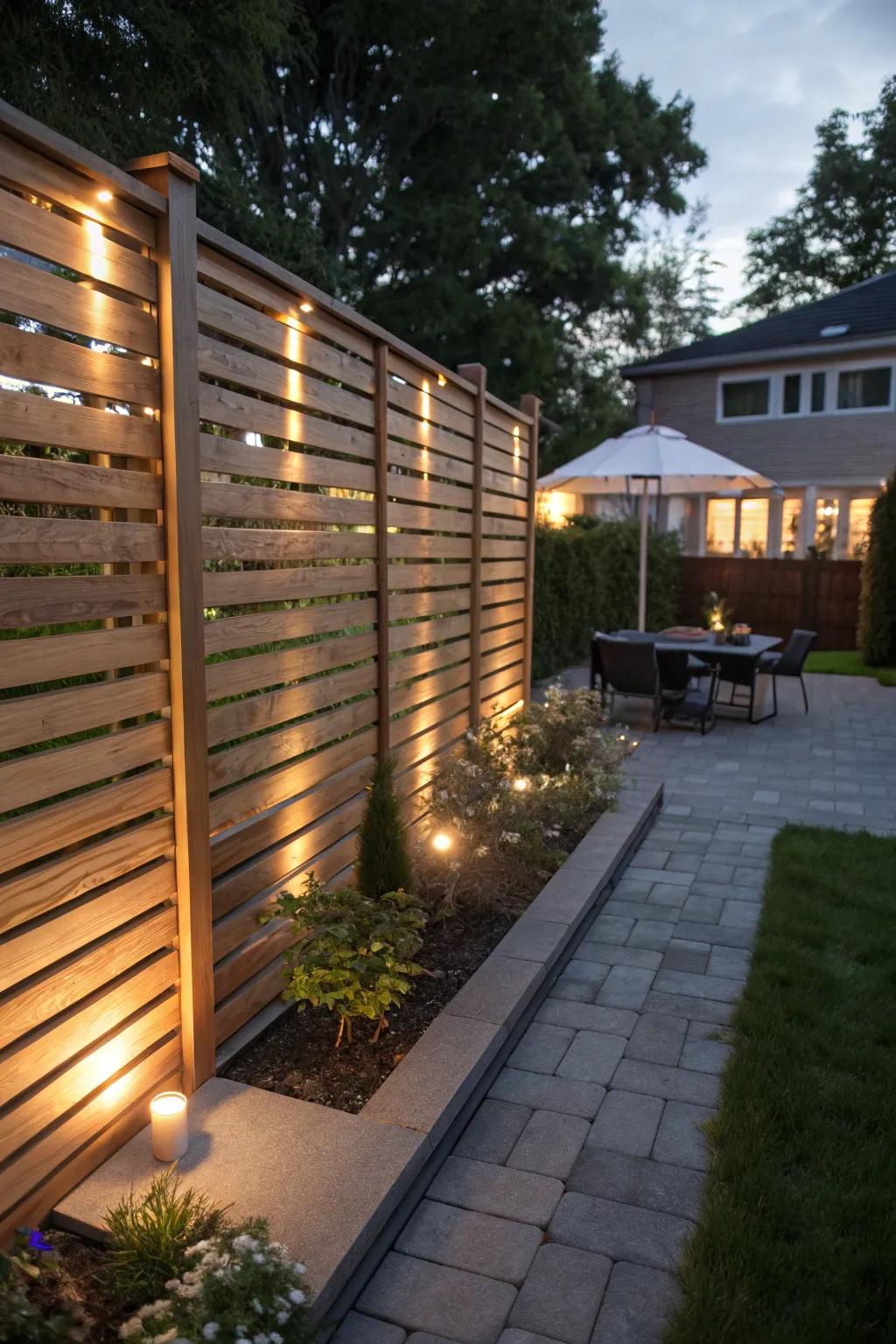 15. Solar-Lit Privacy Screens