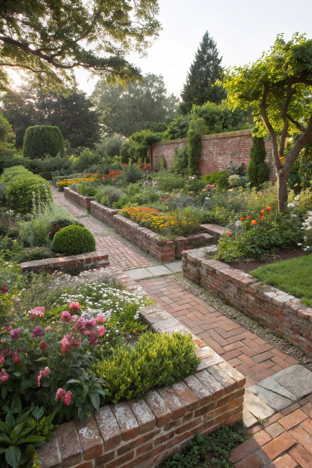 14. Classic Brick and Stone Borders
