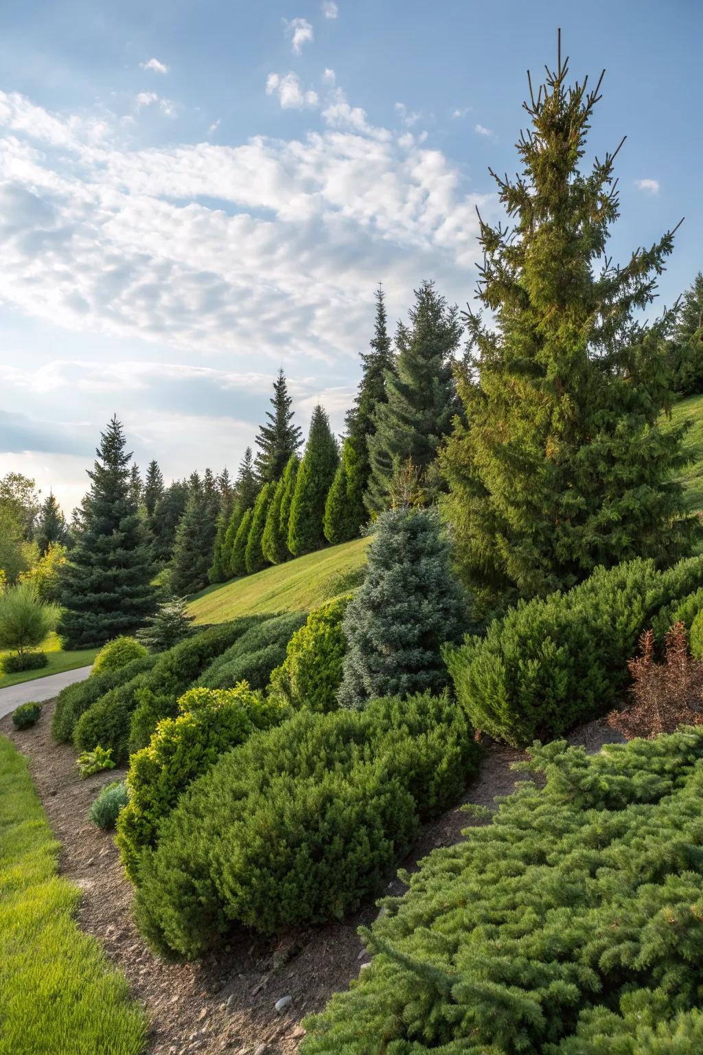 10. Evergreens for Year-Round Structure