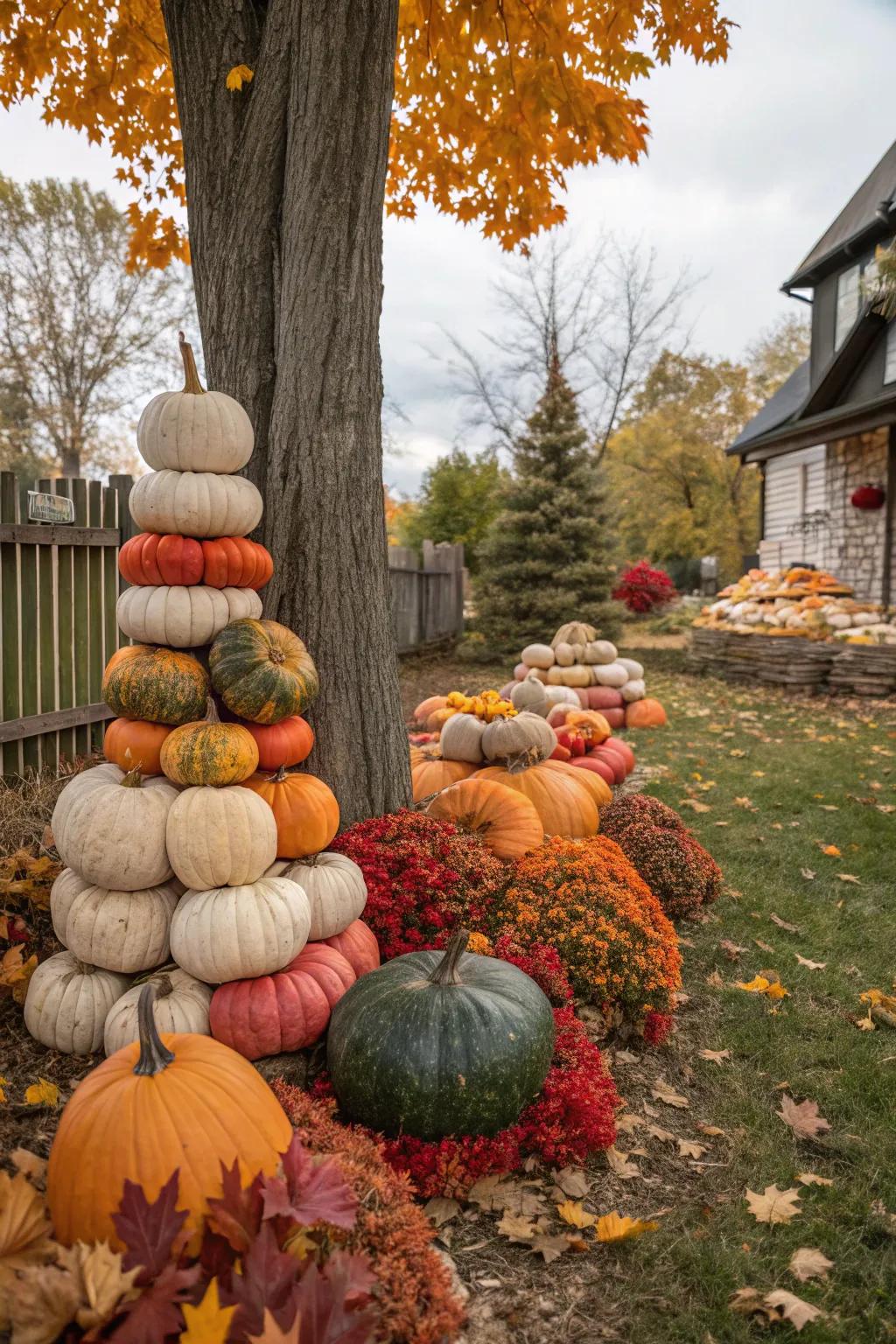 6. Pumpkin Stack Display