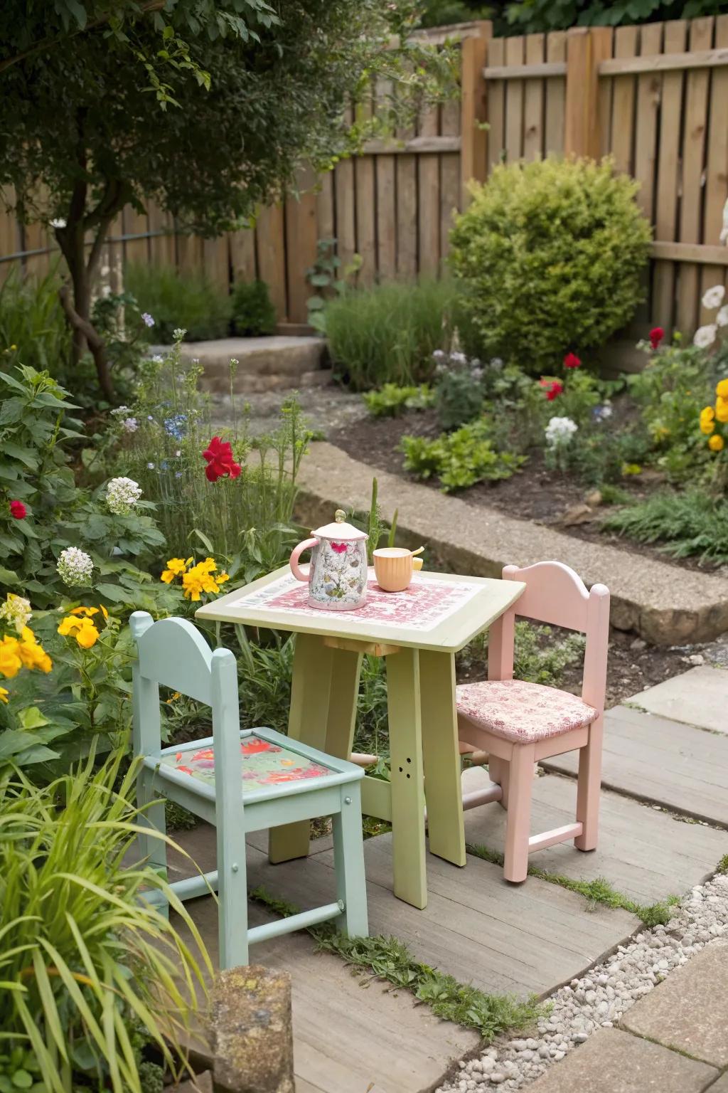 13. Comfy Kid-Sized Outdoor Furniture
