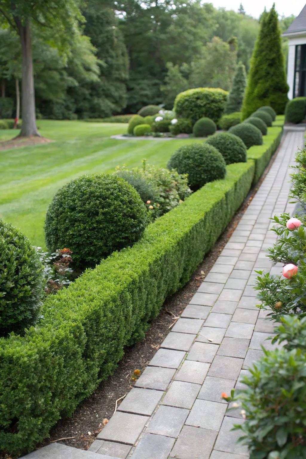 21. Boxwood Borders for Clean Lines