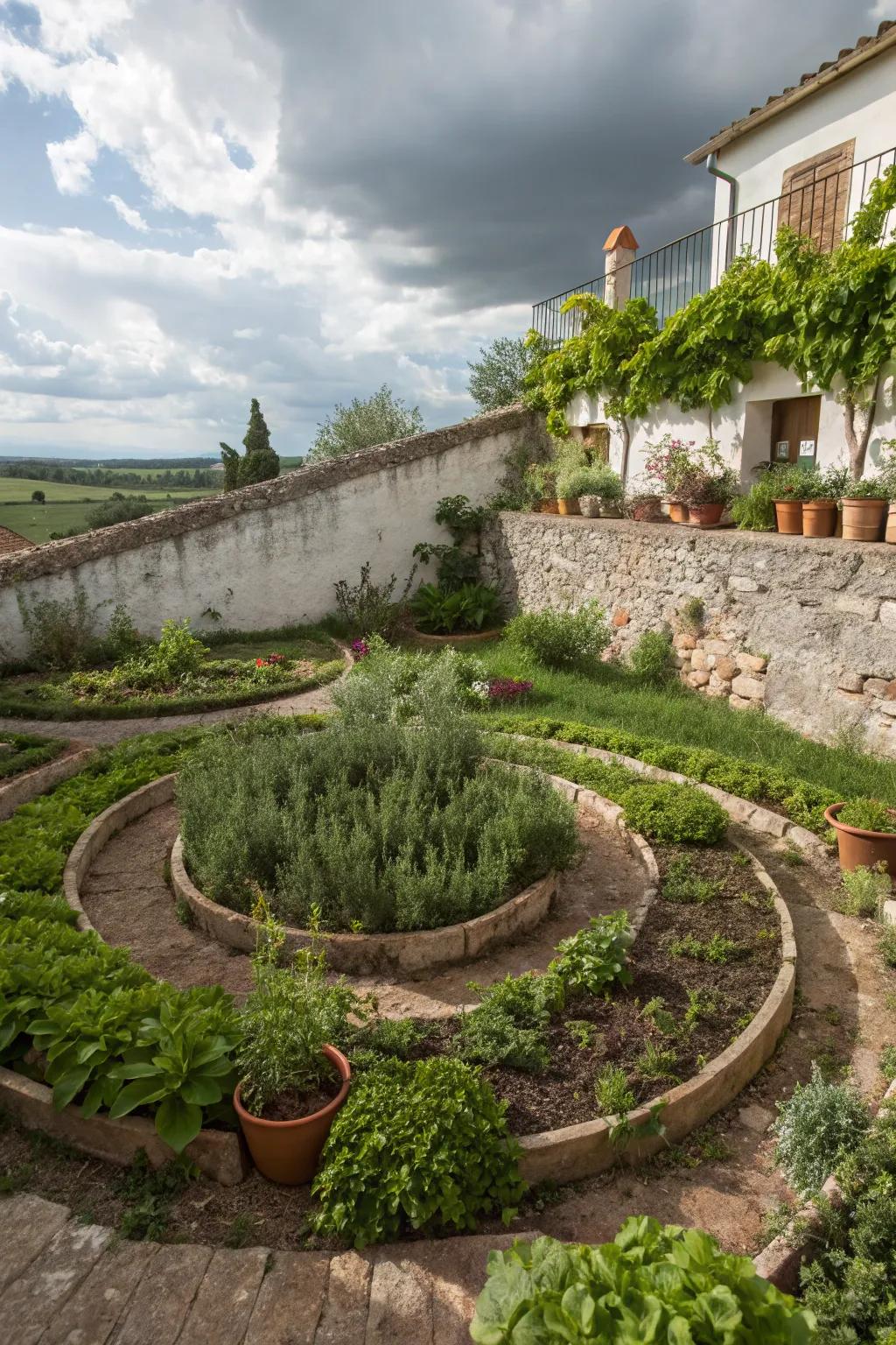 10. Build a Spiral Herb Garden
