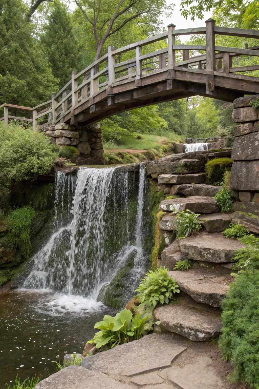 14. Rustic Bridge Over Flagstone Falls