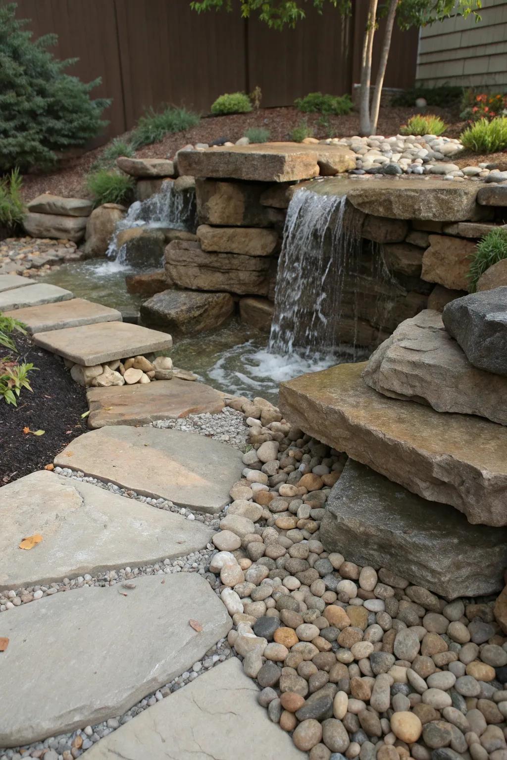 7. Decorative Pebbles with Flagstone